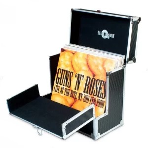 מזוודה לאחסון ונשיאת תקליטים בעיצוב "רטרו" - (צבע שחור)