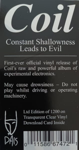 Coil - Constant Shallowness Leads To Evil Coil - Constant Shallowness Leads To Evil – תמונה 2