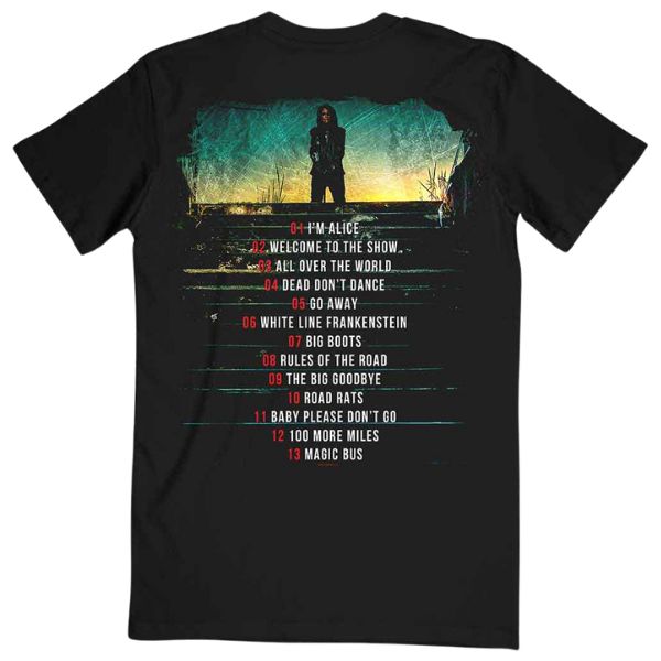 Alice Cooper - Road Cover Tracklist T-Shirt Alice Cooper - Road Cover Tracklist T-Shirt – תמונה 2