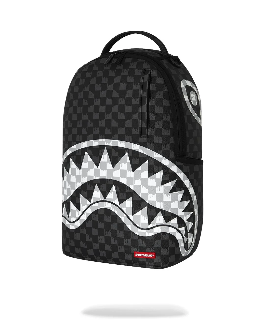 Sprayground - Black And White Drip Check Shark Backpack Sprayground - Black And White Drip Check Shark Backpack – תמונה 3