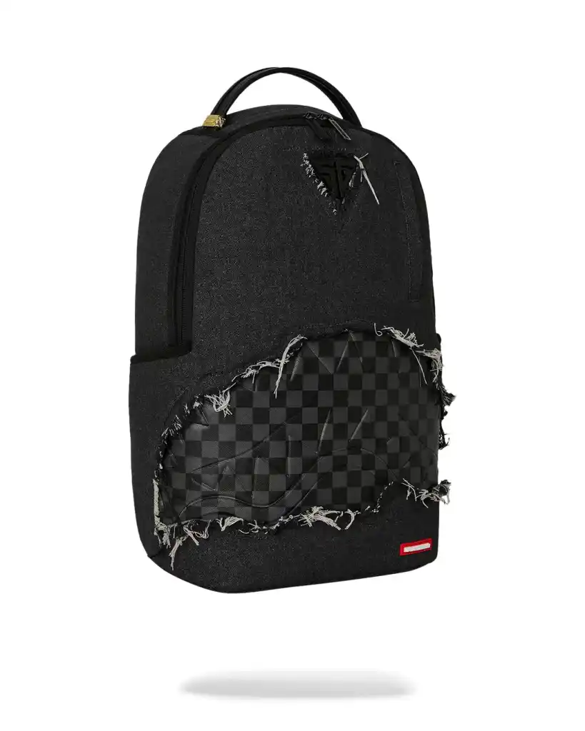 Sprayground - Black Denim Tear Shark Backpack Sprayground - Black Denim Tear Shark Backpack – תמונה 5