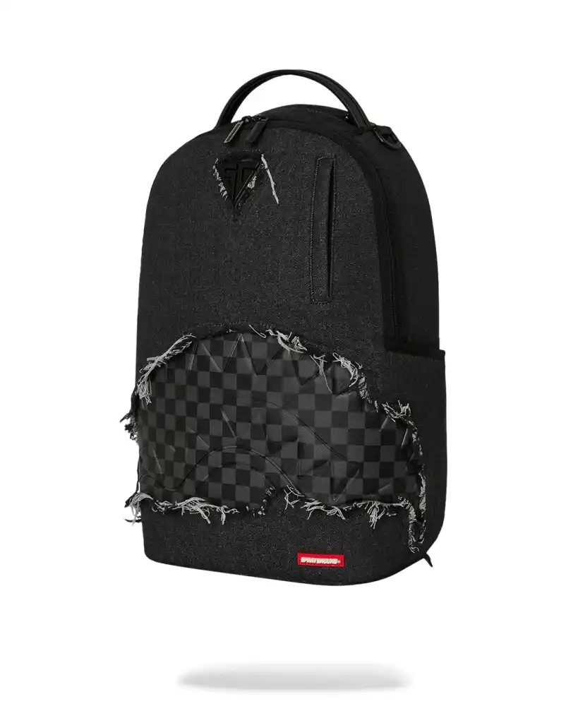 Sprayground - Black Denim Tear Shark Backpack Sprayground - Black Denim Tear Shark Backpack – תמונה 4