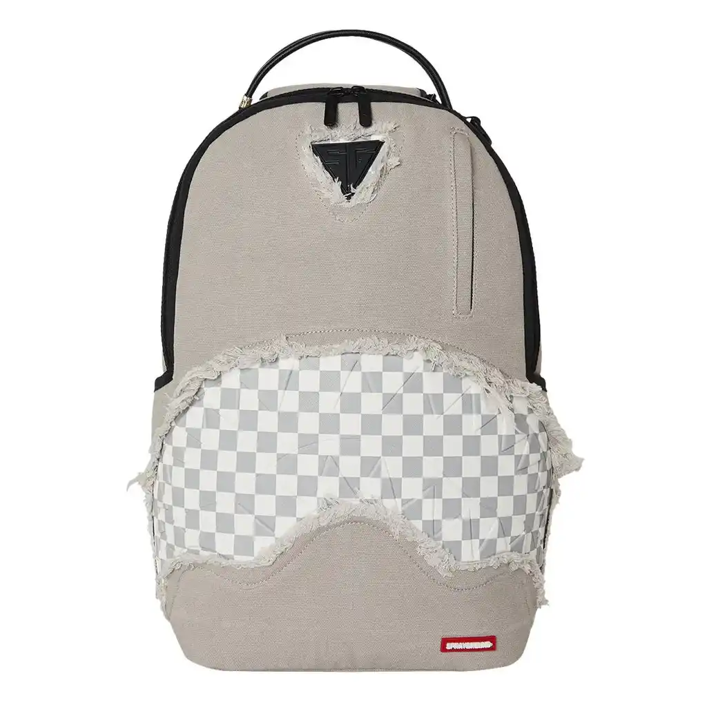 Sprayground - Cream Denim Tear Shark Backpack Sprayground - Cream Denim Tear Shark Backpack