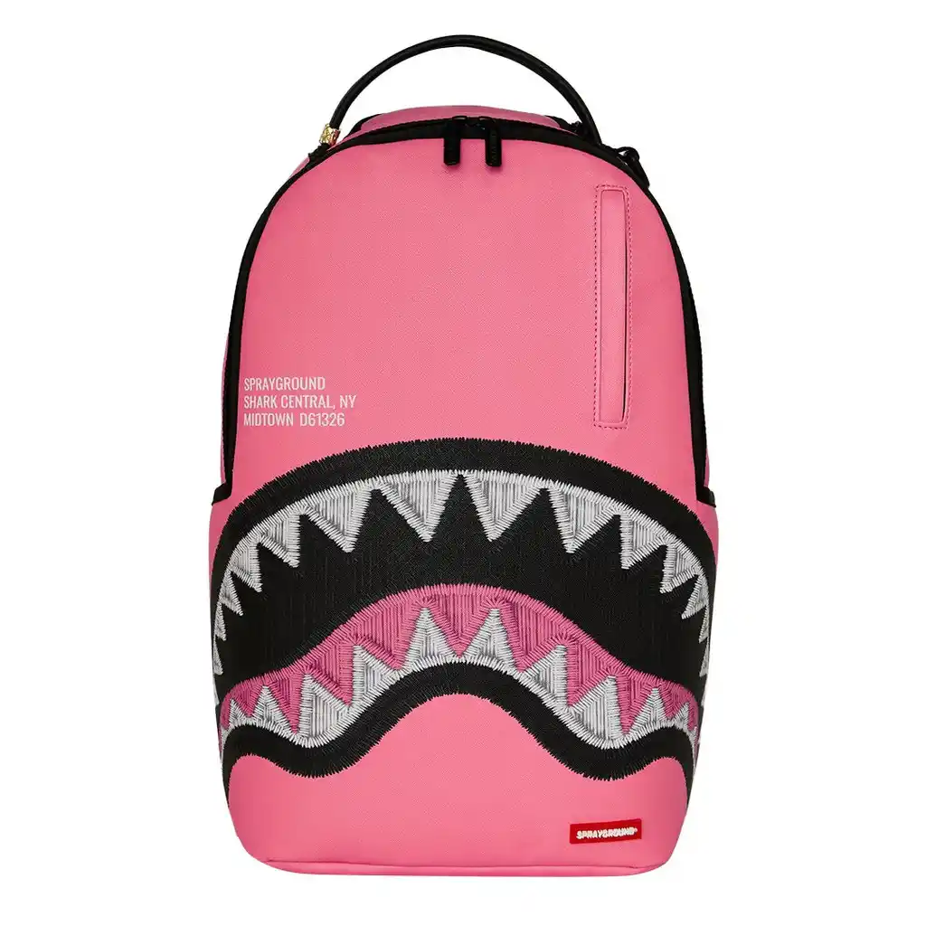 Sprayground - Shark Central Pink Embroidered Shark Backpack Sprayground - Shark Central Pink Embroidered Shark Backpack
